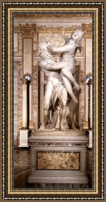 Rape Framed Paintings - The Rape of Proserpine [detail 2] by Gian Lorenzo Bernini